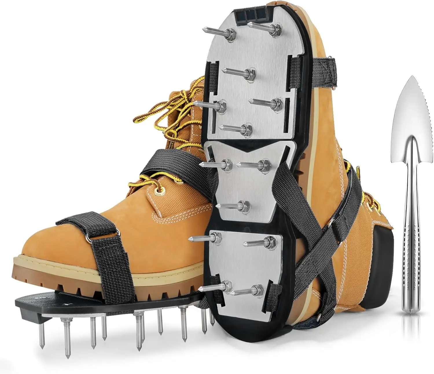 

Предварительно собранные аэраторы для газона (обувь-аэраторы) для травы и почвы, черные, средний размер