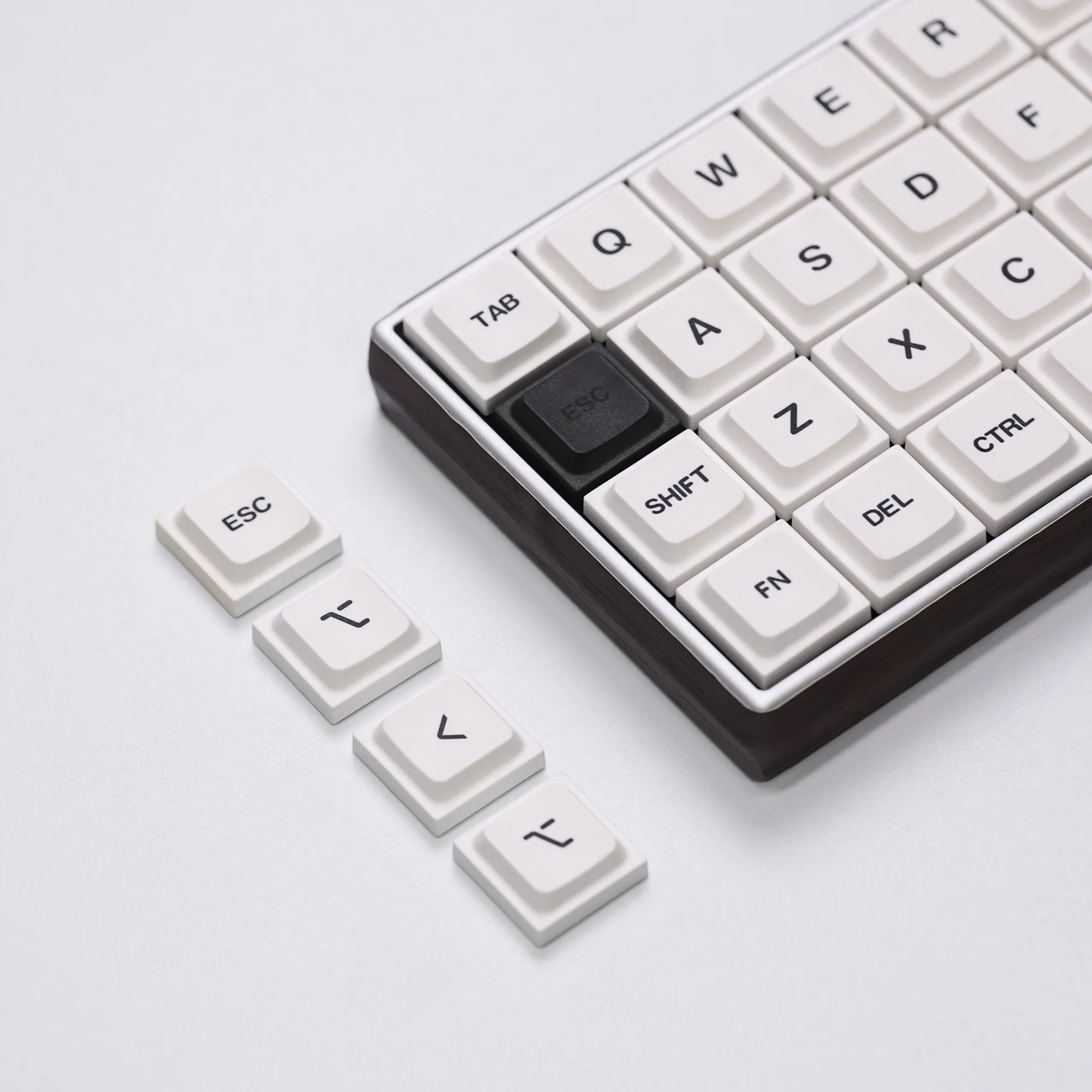 CHOSFOX 52-Key LAK White PBT Keycaps for Low Profile Switches