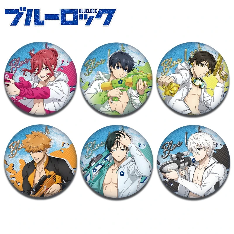 Anime BLUE LOCK Nagi Seishiro Bachira Meguru Cosplay Play The Water Gun Series  Tinplate Badge Brooch High Appearance Level