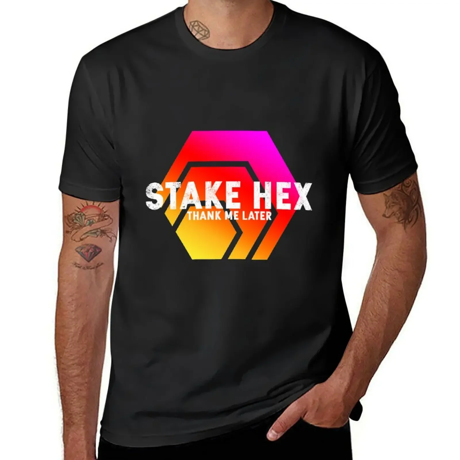 HEX Crypto Hexagon Logo, A Cool Crypto for Mens and Womens. T-Shirt oversized t shirt anime stuff mens workout shirts