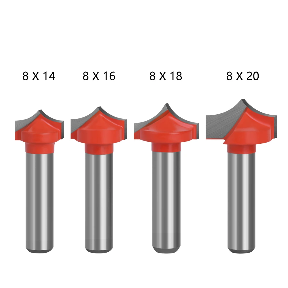 4pcs 8mm Shank Solid Carbide Round Point Cut Round Nose Bits Shaker Cutters Tools Woodworking Milling Cutter For Wood MC02044