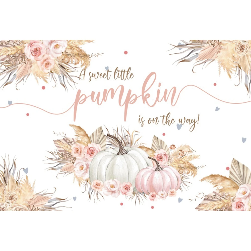 Little Pumpkins Baby Shower Backdrop Photography Newborn 1st Birthday Party Decor Background Portrait Photo Photographic Props