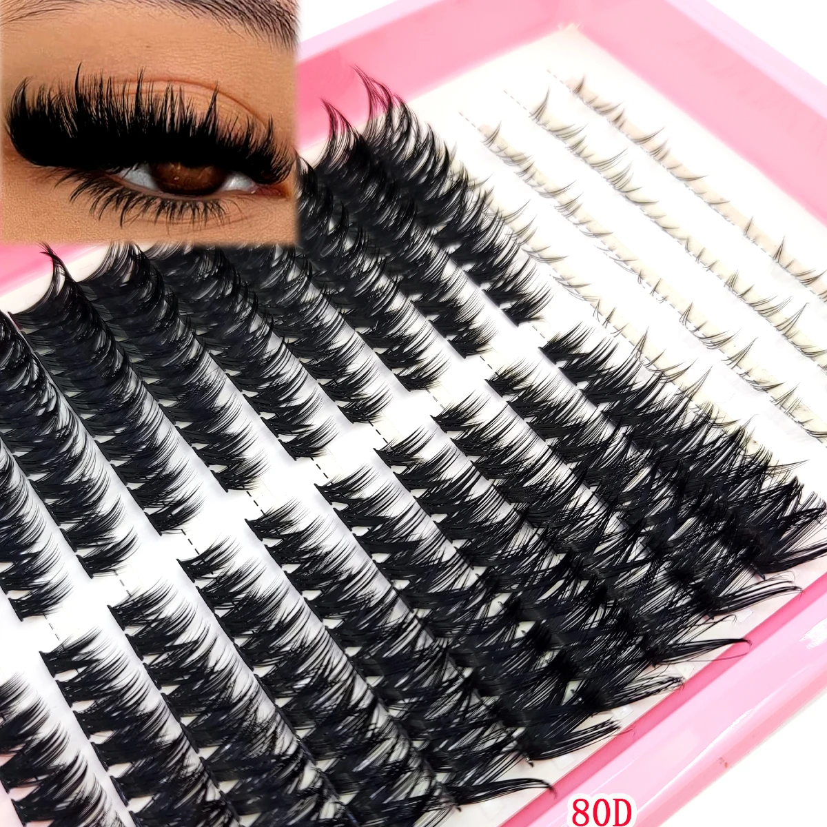 Nouveau cils étendus 60D 80D Style naturel cils indépendants à la main paquet de cils 3D cils de vison artificiel sangle inférieure Eyela