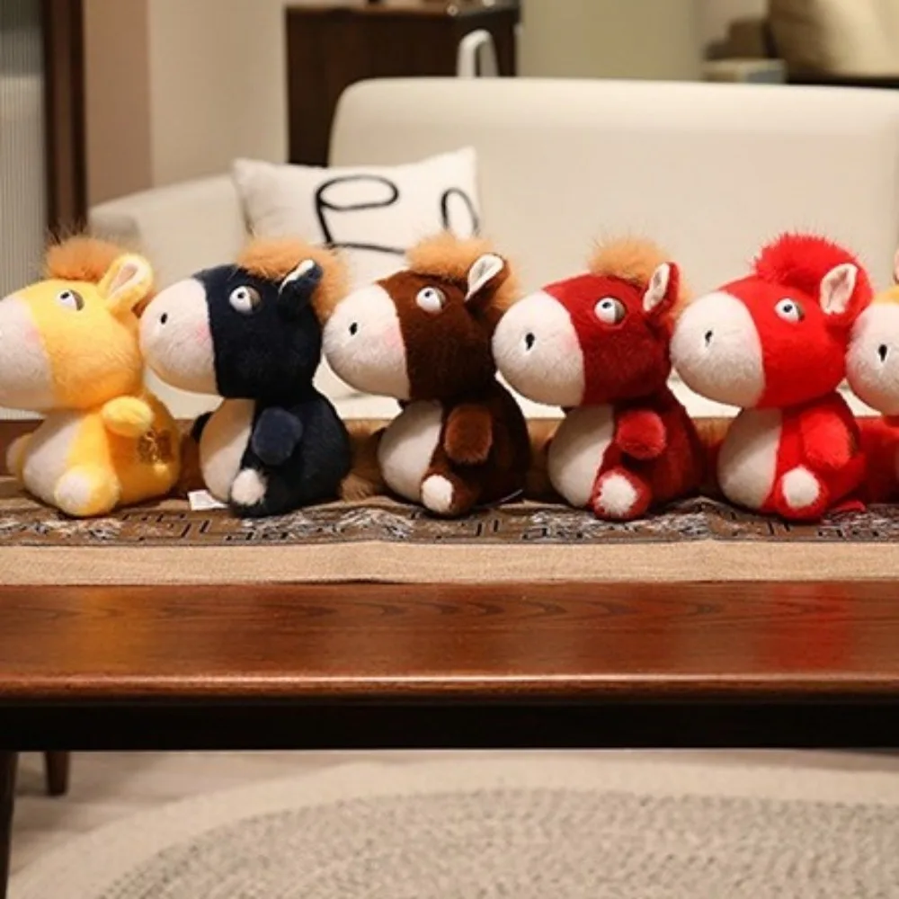 18/25 سنتيمتر أفخم المهر دمية لينة النمط الصيني الكرتون ستيد دمية رقيق القطن شغل محشوة ألعاب حيوانات السنة الصينية الجديدة هدية