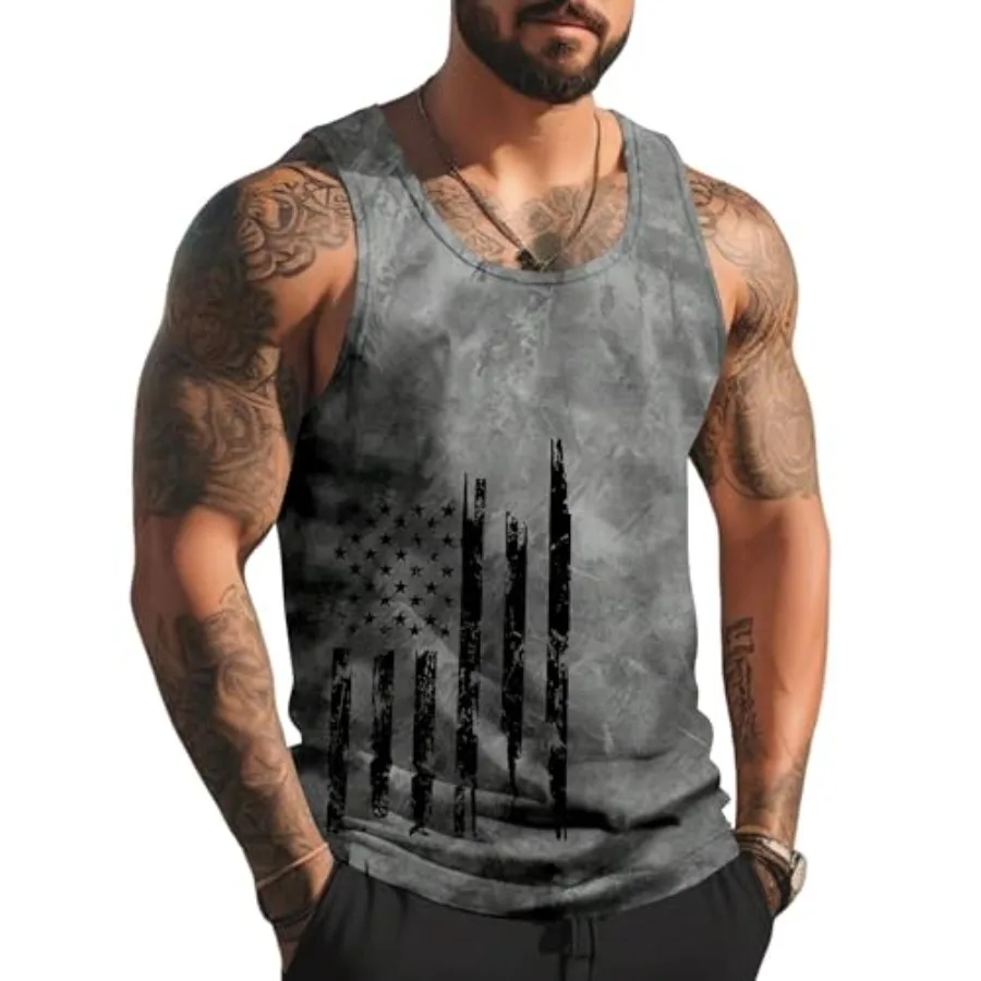 

Mens Graphic Tank Tops Sleeveless Muscle Shirts Beach Palm Tree Hawaiian Gym Workout Tanks