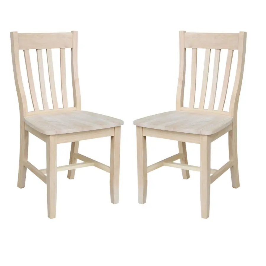 

Concepts Cafe Dining Chairs, Solid Parawood, Unfinished Set of 2