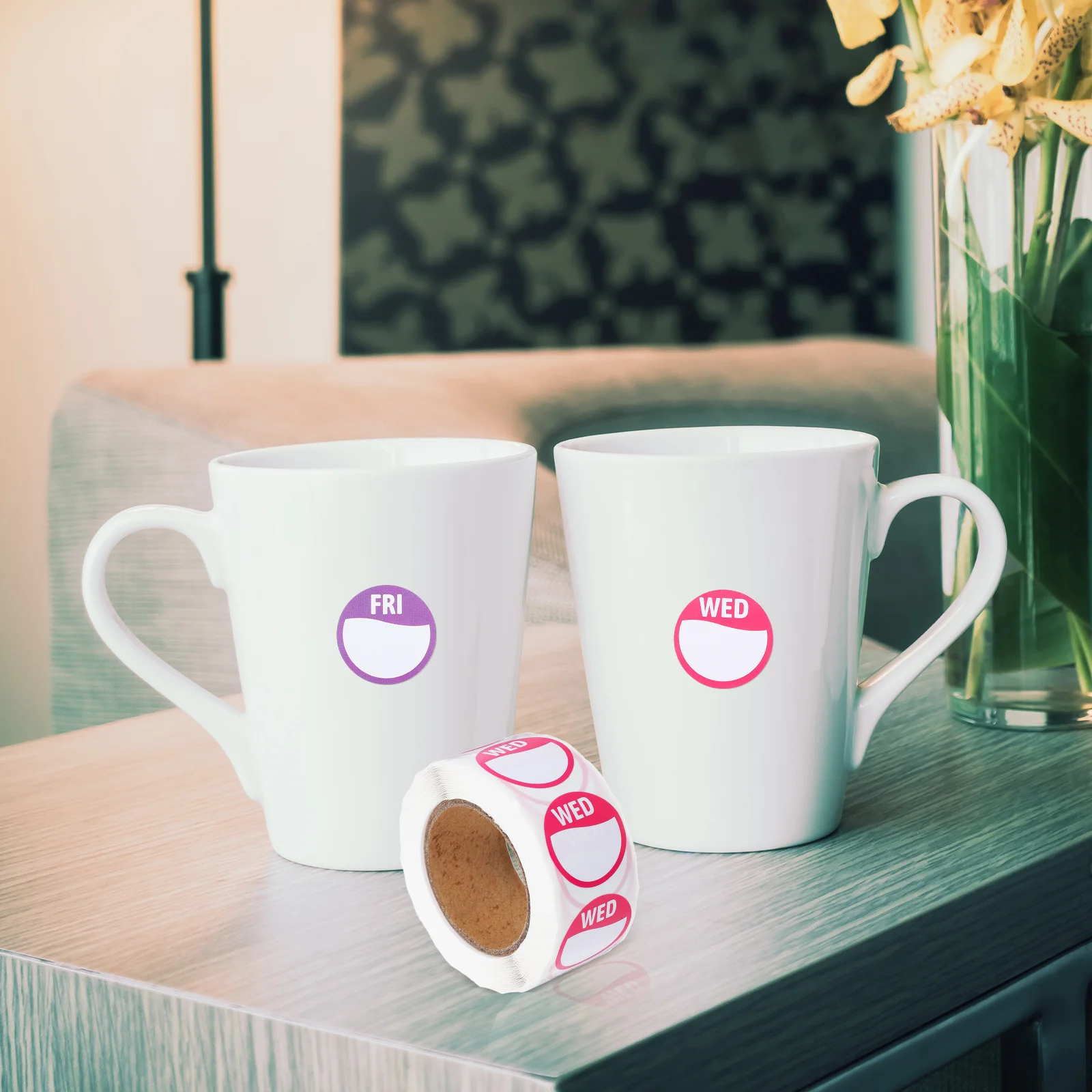 

Наклейки Tofficu Date Time, 7 рулонов съемных еженедельных этикеток для пищевых контейнеров для использования в ресторане