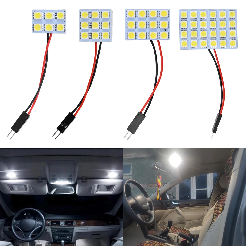 Lampu LED Interior mobil, lampu baca LED peta bohlam baca atap mobil DC12V 5050 LED T10 C5W putih