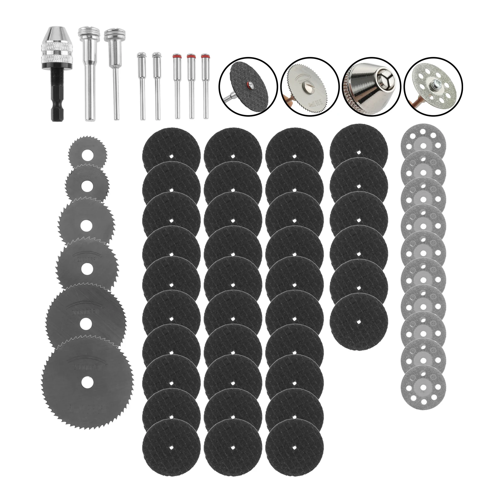 

60Pcs HSS Mini Circular Saw Blade Resin Cut-Off Wheels Disc For Dremel Rotary Tools Diamond Cutting Discs Metal Saw Blade Set