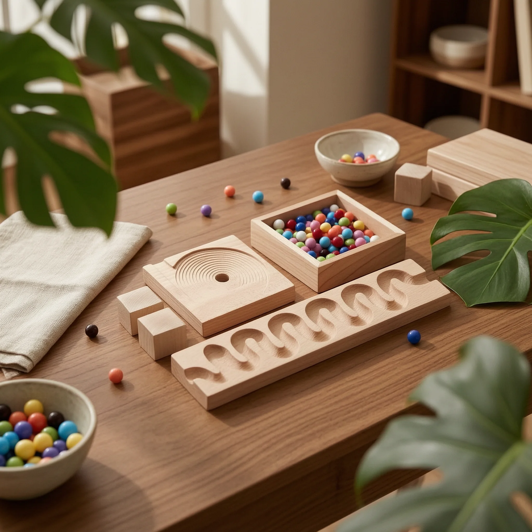 Marble Run Set - Marble Run with Wooden Blocks Educational