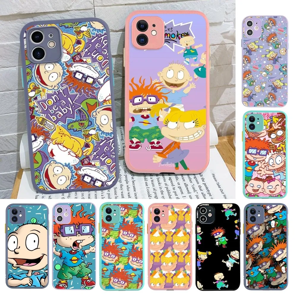 Cartoon R-Rugrat Chuckie Angelica Phone Case For iPhone 14 X XR XS 7 8 Plus 11 12 13 pro MAX 13mini Matte Shockproof Case