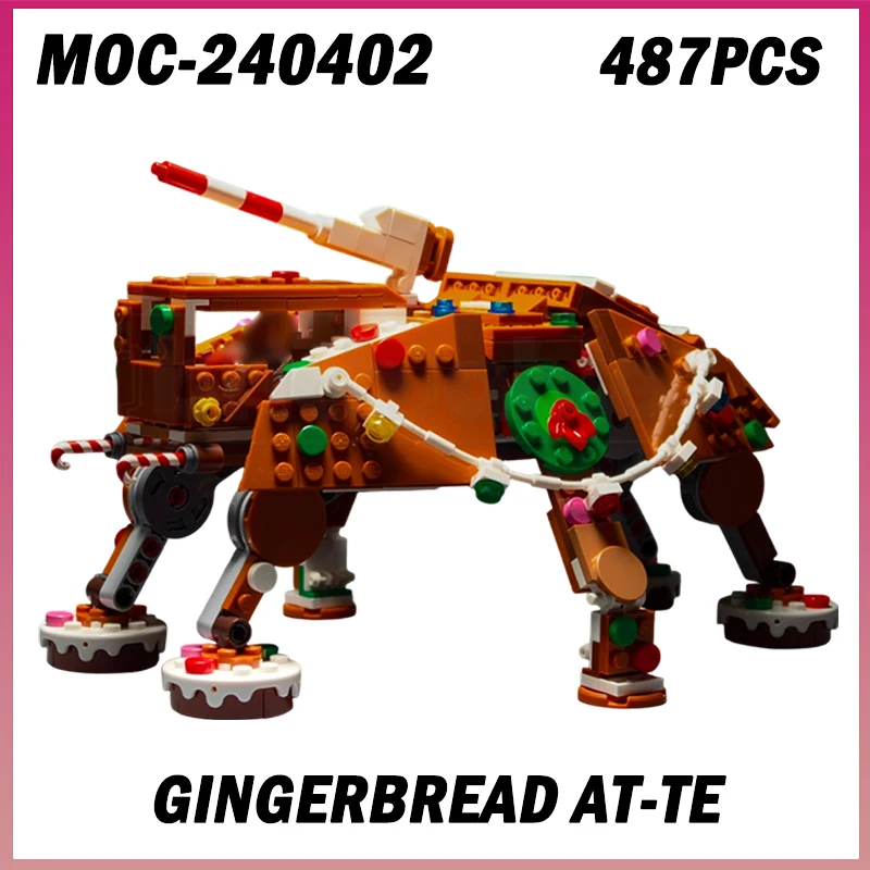 

487 шт. MOC-240402 пряничный робот AT-TE Space War Battle Mecha Fighters Movie Series модель строительные блоки кирпичи игрушка подарок для мальчика