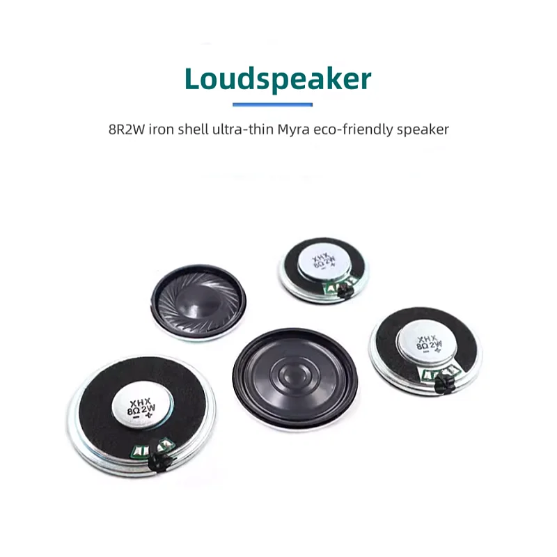 2PCS/LOT 8R2W Circular Diameter 28/30/32/36/40MM Iron Shell Ultra-Thin Myra Eco-Friendly Loudspeaker