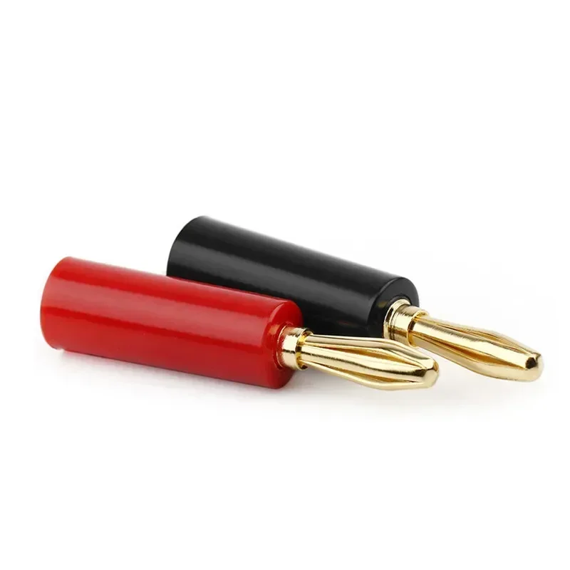 4mm Banana Plug Connector Male Audio Jack Speaker Terminal Gold Plated Conector DIY Musical Cable Black Red Consumer Electronics