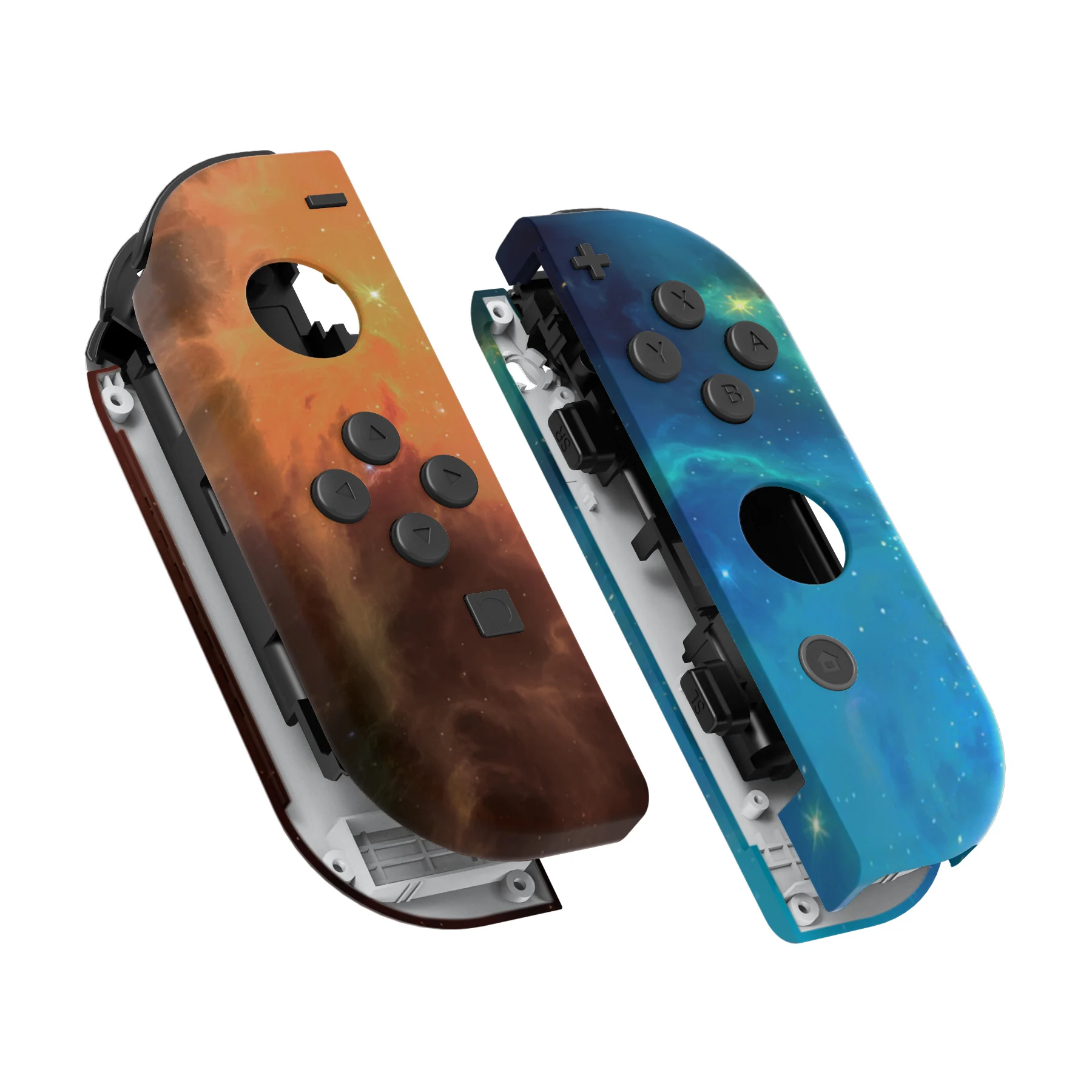 eXtremeRate Custom Patterned Controller Housing Shell Case with Full Set Buttons for NS Switch JoyCon & OLED Joycon - Wood Grain