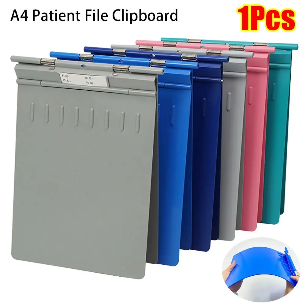 1Pcs ABS Plastic File Clipboard Colorful Lightweight Dental Case File Multipurpose A4 Folder Clip Plate