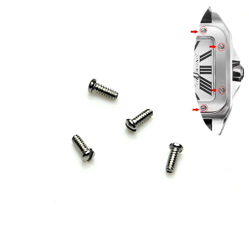 4PCS Screws For Santos Watch Front Cover Face, Watch Parts, Length 3mm, Thread diameter 1mm