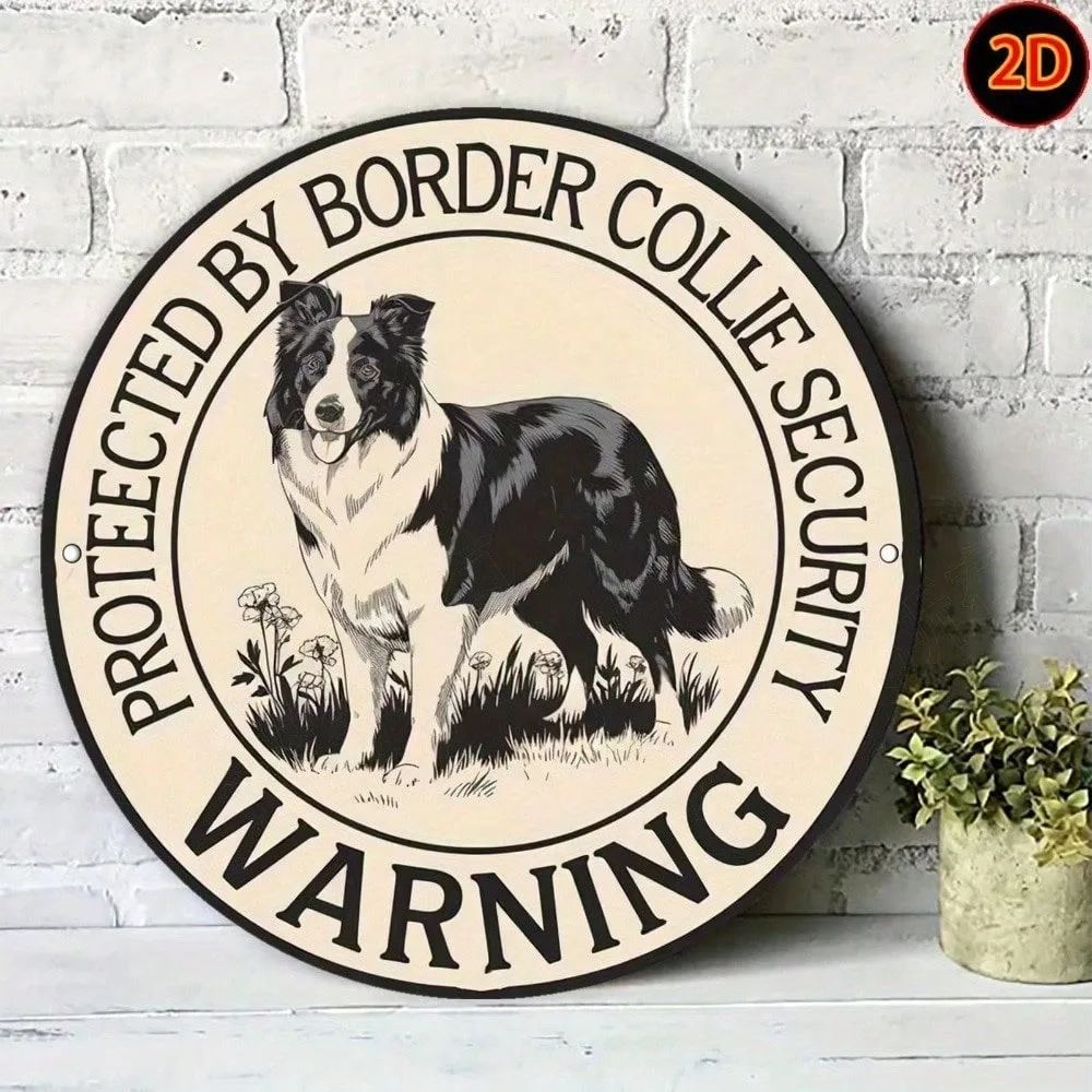 Vintage Border Collie Dog Metal Sign Aluminum Retro Wall Art Home Bar Outdoor Decor 8x12 Inch