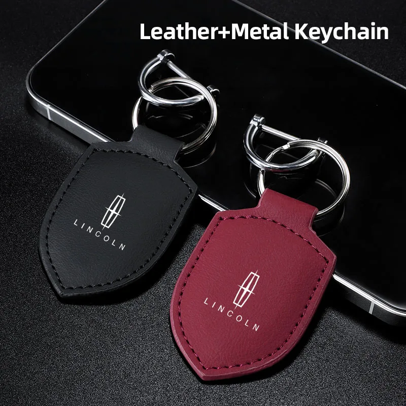 Porte-clés en cuir avec logo de voiture, décoratif pour Lincoln Z Navigator Town-car Aviator MKZ Corsair Continental MKX MKS