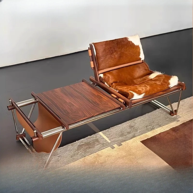 

Leisure chair retro bench milk cowhide coffee book chair study balcony