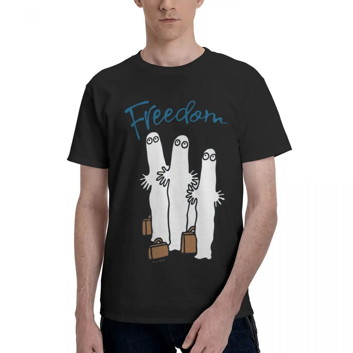 Лидер продаж 2024, футболка Moomins The Hattifatteners Freedom Classic с настраиваемым рисунком