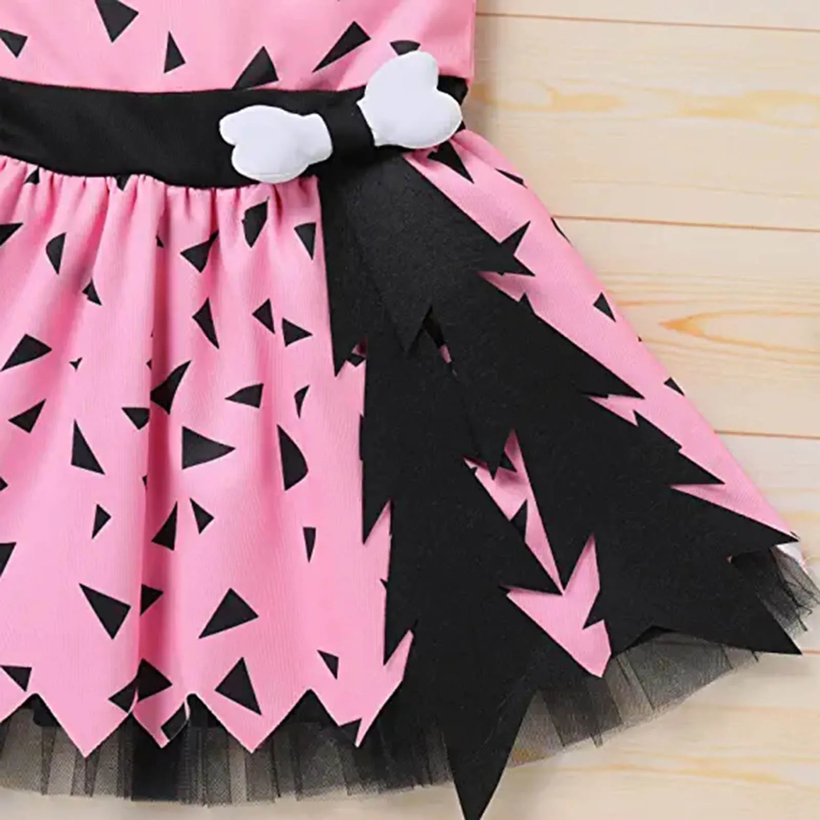 Elegant Girls Halloween Dress Toddler Kids Caveman Costume Dog Bones Historical Cavegirl Mesh Tulle Princess Dress Party Outfits