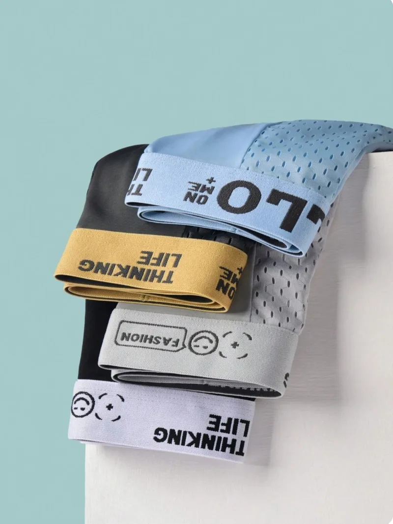 

Комплект из 4 шт. роскошных мужских трусов-боксеров больших размеров: тонкие, дышащие, быстросохнущие, из ледяного шелка, шорты-трусы плюс-сайз