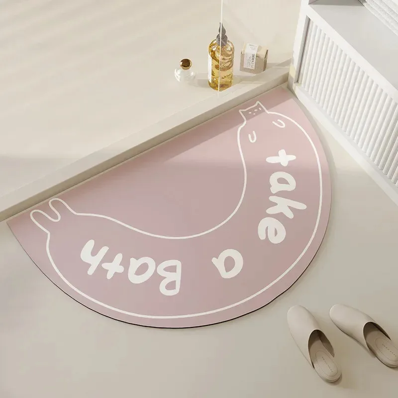 VIKAMA Cartoon Animal Bath Mat Non Slip Water Absorbent Soft Durable Bathroom Toilet Entrance Hallway Home Decor Mat