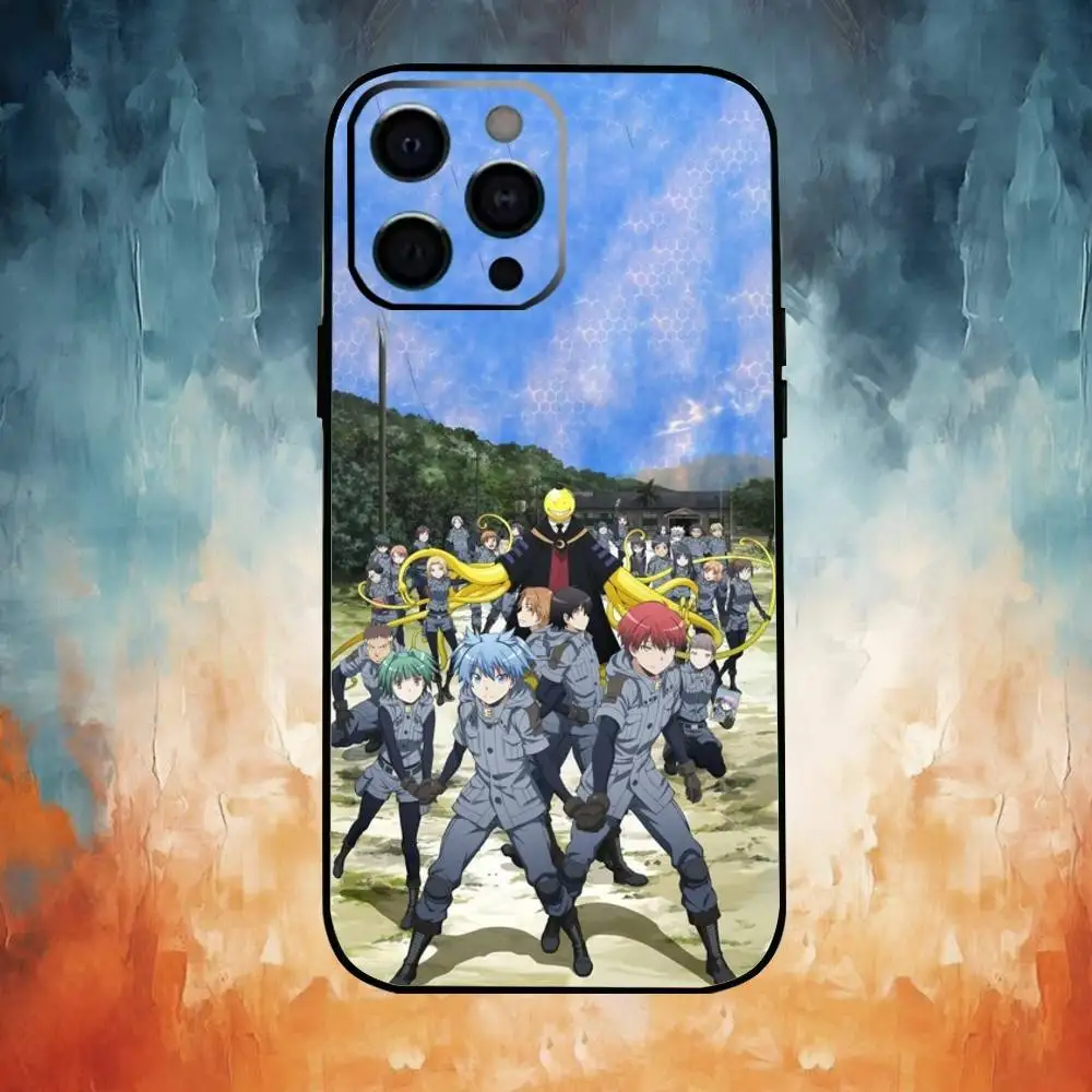 حافظة هاتف للفصل الدراسي على شكل حرف A لهاتف iPhone17,16,15,14,13,12,11 Plus، Pro Max غطاء أسود ناعم