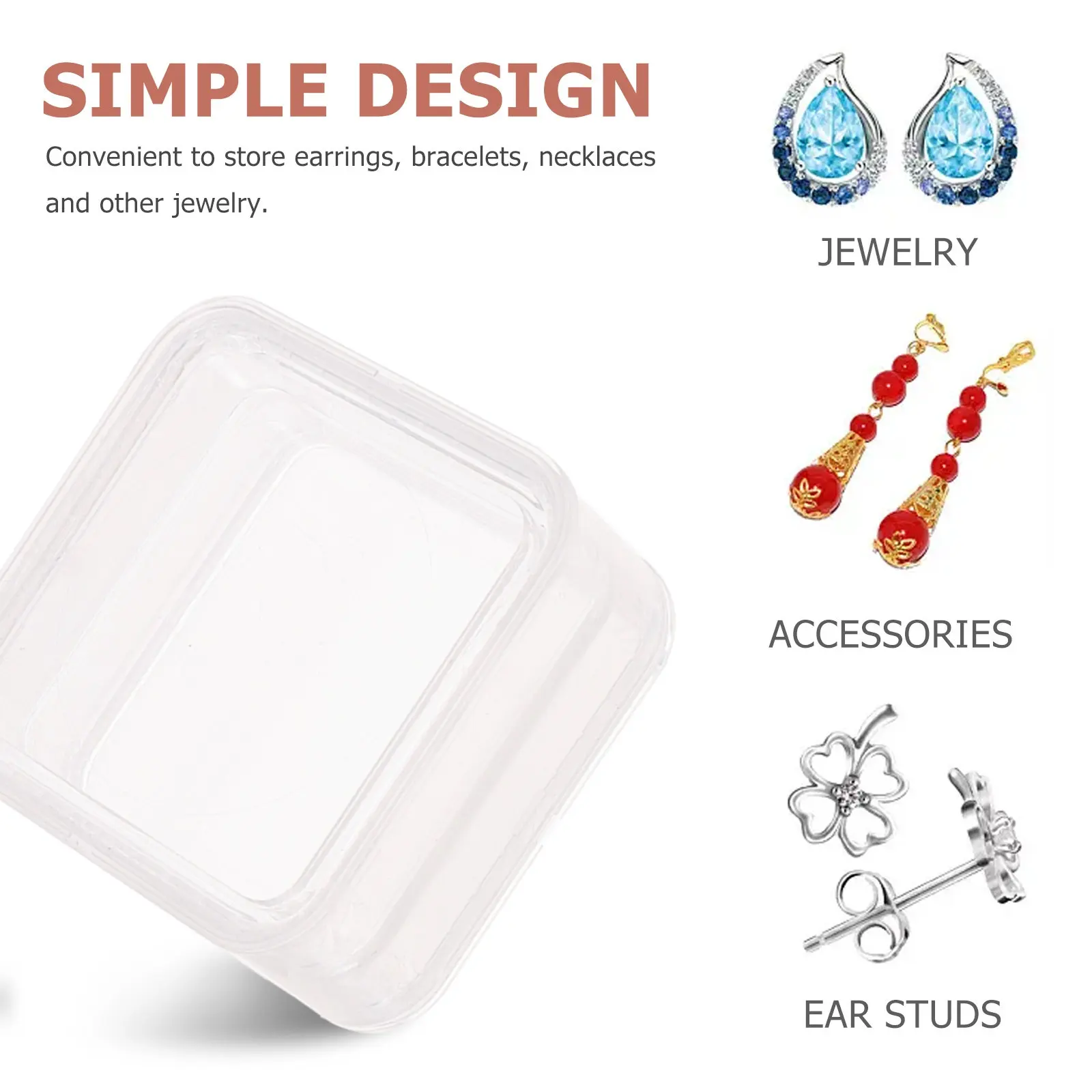 

2Pcs Elastic Film Jewelry Box Secure Seal Travel Jewelry Organizer Case for Women Girls Small Portable Storage for Rings