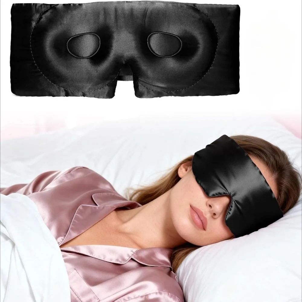 New Adjustable Silk Sleep Mask Breathable Pure Silk 3D Sleep Mask Rest Eye Cover Home Office