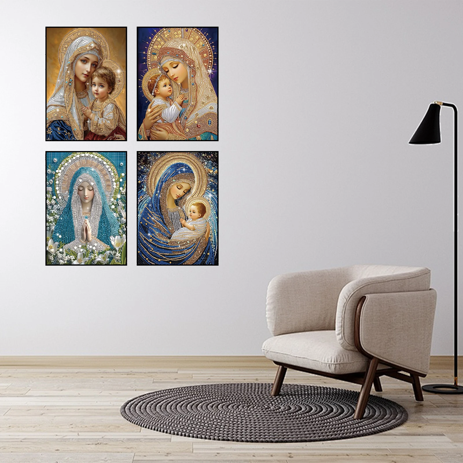 

Diamond Art Painting Kits for adults,religious themes Special Shape Crystal Diamond Partial HandmadeKits for Home Decor Art Gift