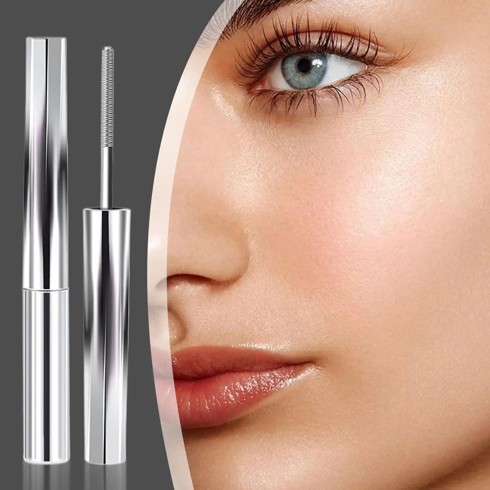 金属ワンド付きマスカラ 防水メタルマスカラ 長持ちするアイラッシュカーラー 軽量でボリュームのある素晴らしいまつげのためのメイクアップ