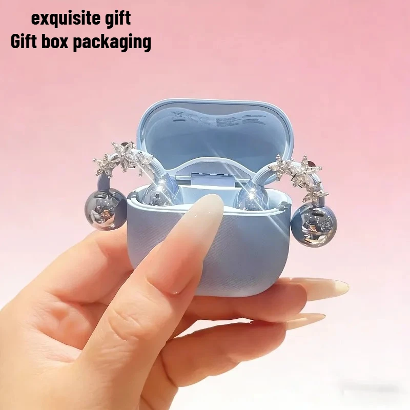 

New Crystal Flower Earphone Diamond Buckle Headsets Decoration Suitable for Freeclip Earphones Accessories Custom Headphone Clip