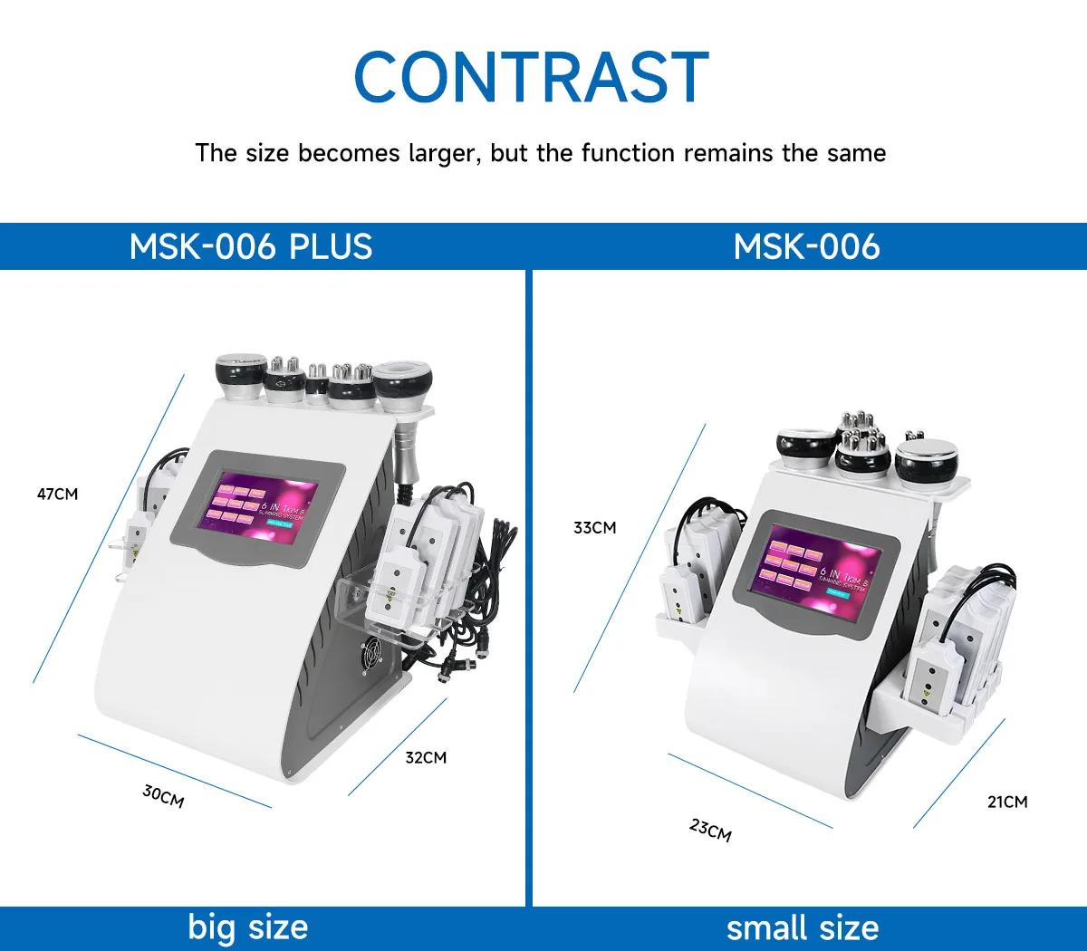 multifuncional corporal 6 en 1 Ultrasonic cavitação máquina, perda de peso, aperto da pele, vácuo 8 almofadas, Lipo emagrecimento, uso doméstico,