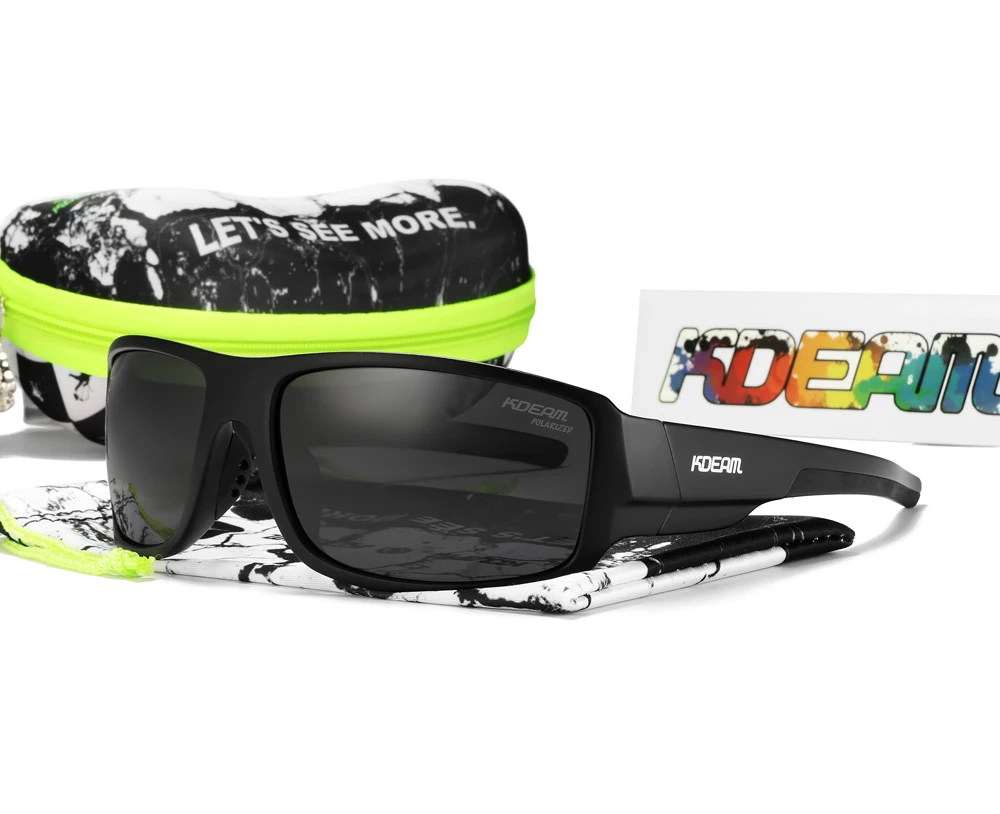 KDEAM Leistung Polarisierte Sonnenbrille Für Männer Druck Muster Design Rahmen Gläser Durchlässigkeit Cat.3 männer Sport Brille – Detail 14
