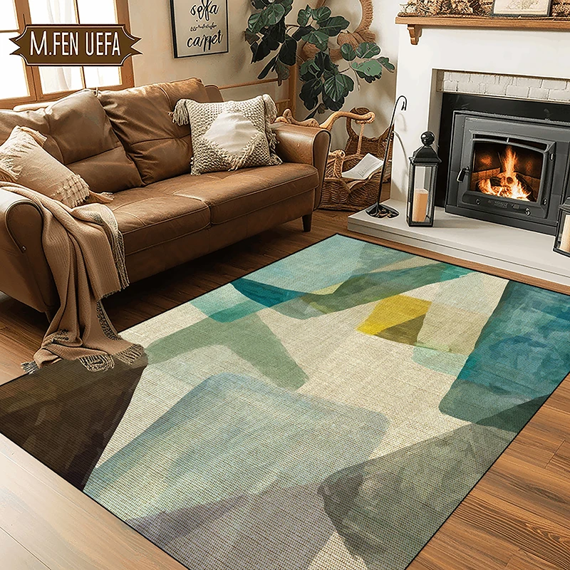 Green Abstract Carpet Living Room Classic Home Decor Luxury Rugs Bed Room Decoration Carpet Non-slip Coffee Table Lounge Rugs