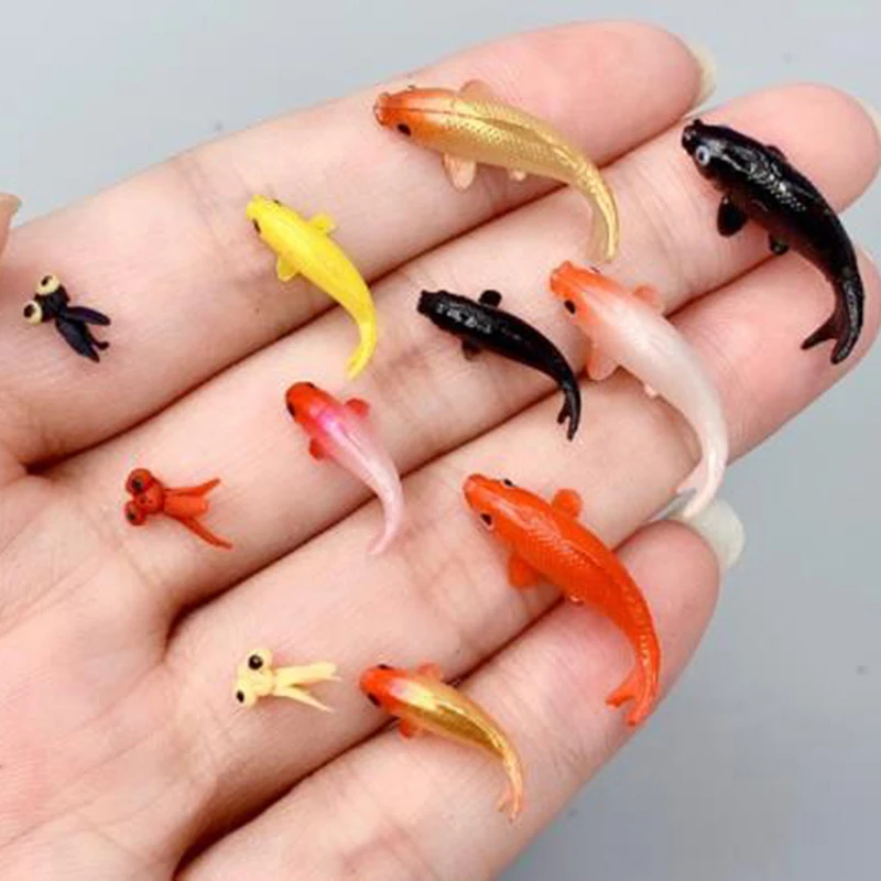 Dollhouse Miniature Fish Carp Doll, casa ornamento, brinquedo, 5pcs