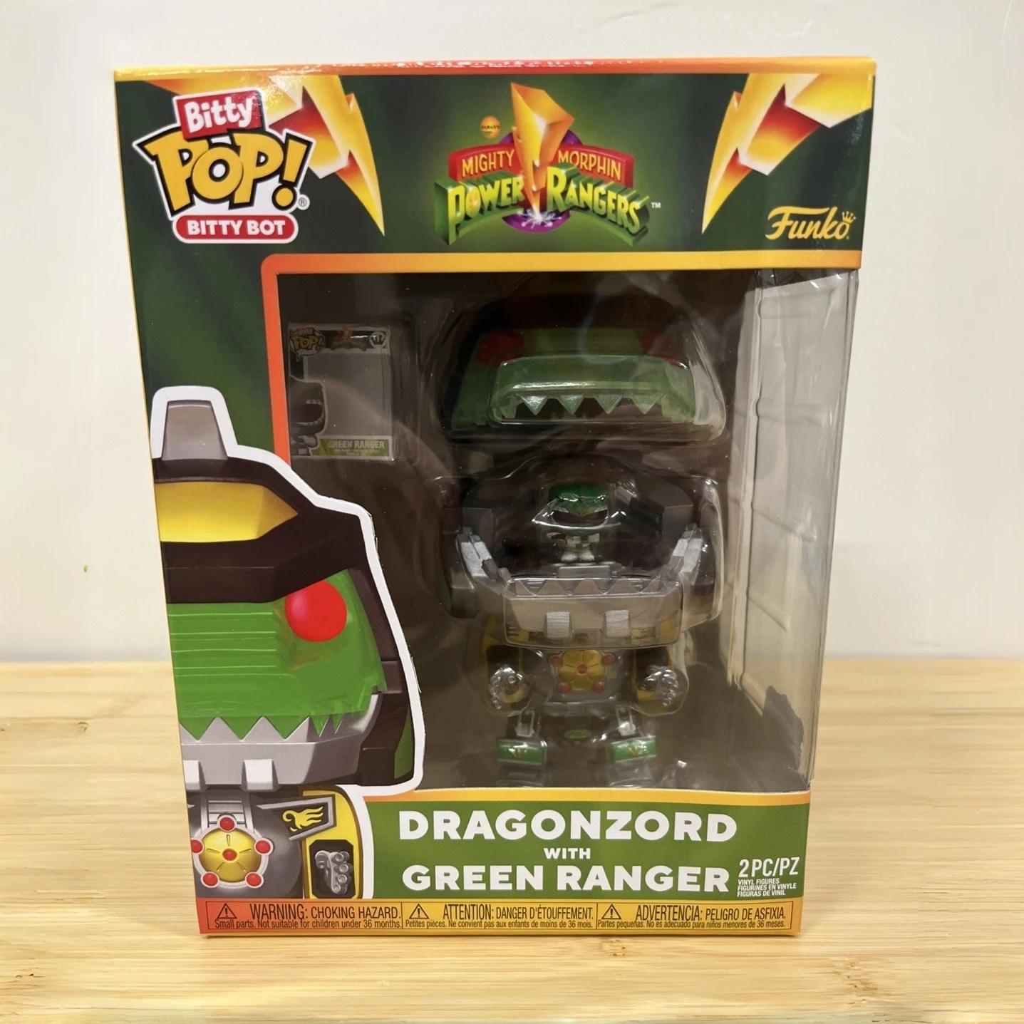 

Битти Поп! Фигурка Bitty Bot Dragonzord с фигуркой Green Ranger от Funko, официальная, подлинная, лимитированная серия, подарок для фанатов Power Rangers