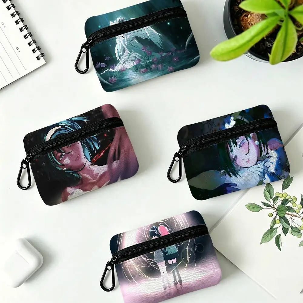 Anime A-Alien Stage Sua Lightweight Oxford Fabric Coin Purse Carabiner Hook Design Mini Card Key Organizer Bag