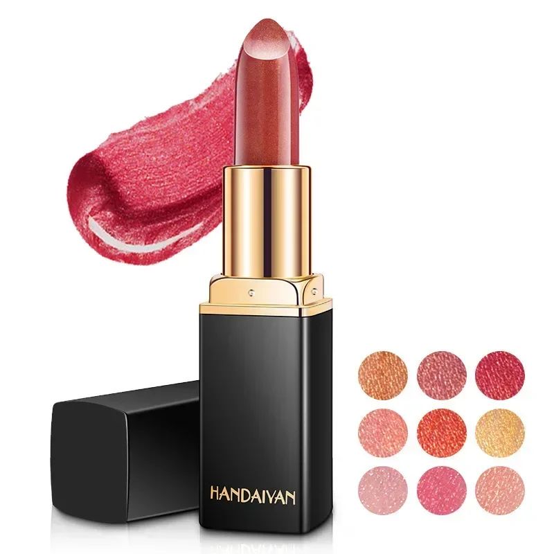 New Glitter Lipstick Long Lasting Waterproof Lip Stick Smudge-free Classic Highly Pigmented Velvet Finish Lips Tint Women MakeUp