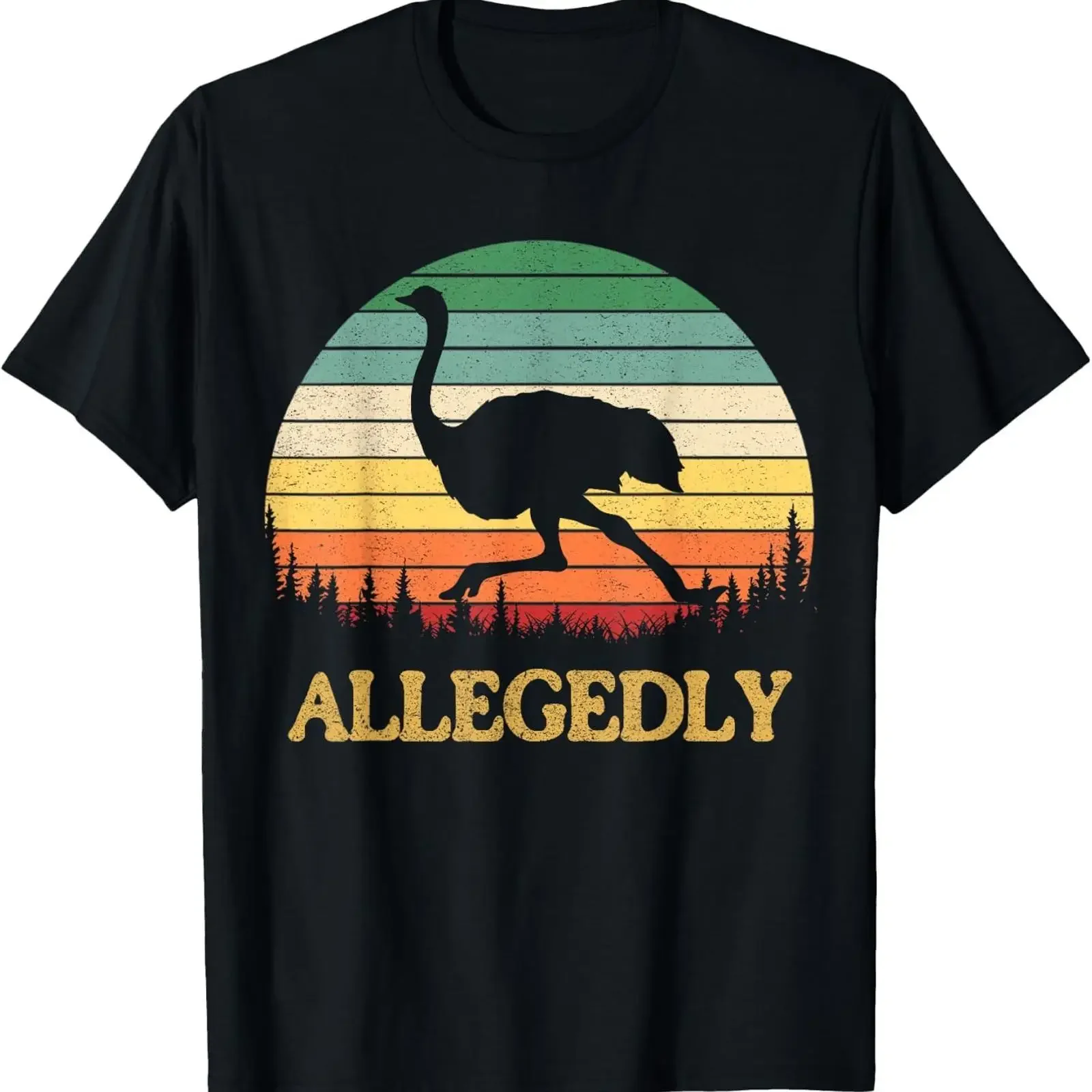 Allegedly Ostrich T Shirt s Men's Retro Classic Lover vintage Washed Comfortable Unisex Breathable Soft Top For Everyday Wear