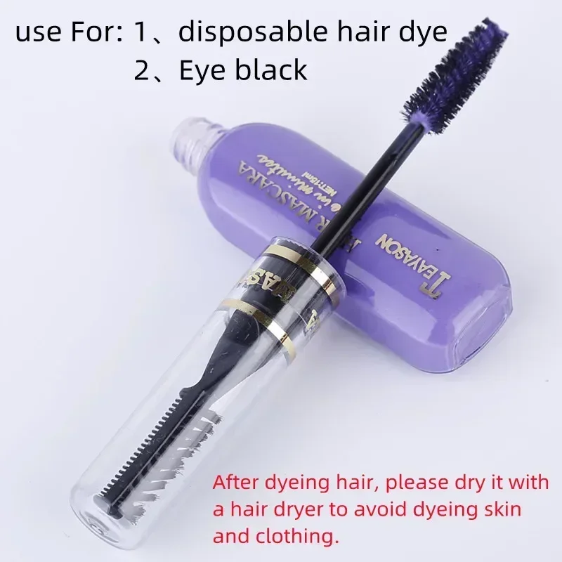 Heallor Hair Coloured Mascara Hair Beauty Tool Washable Non-toxic DIY Temporary Dual Purpose 13 Colors Disposable Hair Dye Color