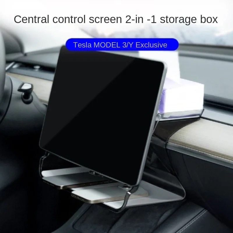 

2024 TEEQ for Tesla Model 3 Highland Model Y Under-Screen Hidden Storage Box New Behind The Screen Storage Box Accessories