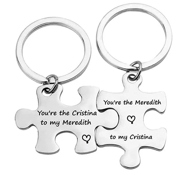 New Grey's Anatomy Gifts Keychain Pendant  Couples Best Friends Soul Sisters BFF Key Chain You're The Cristina To My Meredith