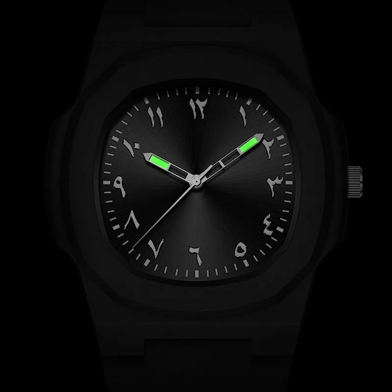 New Product Launch Soft Silicone Night Light Waterproof Quartz Sports Watch Men's Clock Gift