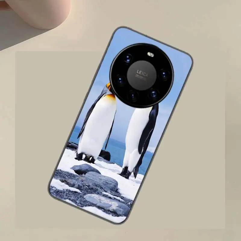 Penguins Love at the North Pole Coque Case For Huawei Phone P40 P30 Lite P50 P20 P10 Mate 40 30 20 10 Pro TPU Cover Transparent