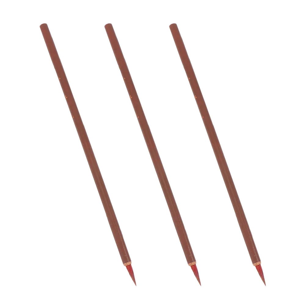

3pcs Chinese Calligraphy Brush Small Red Hairy Brush For Painting Writing Traditional Ink Art Tool Line Drawing Pen Brushes