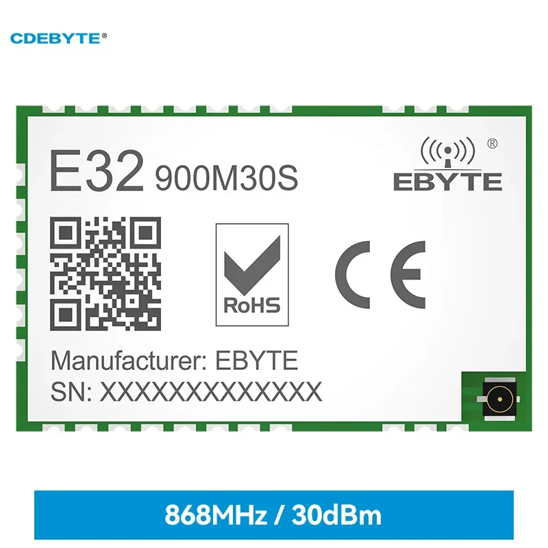 

SX1276 Lora Wireless Module 868/915MHz 10KM Long Distance E32-900M30S SPI Low Power Consumption SPI LoRa Spread Spectrum Module