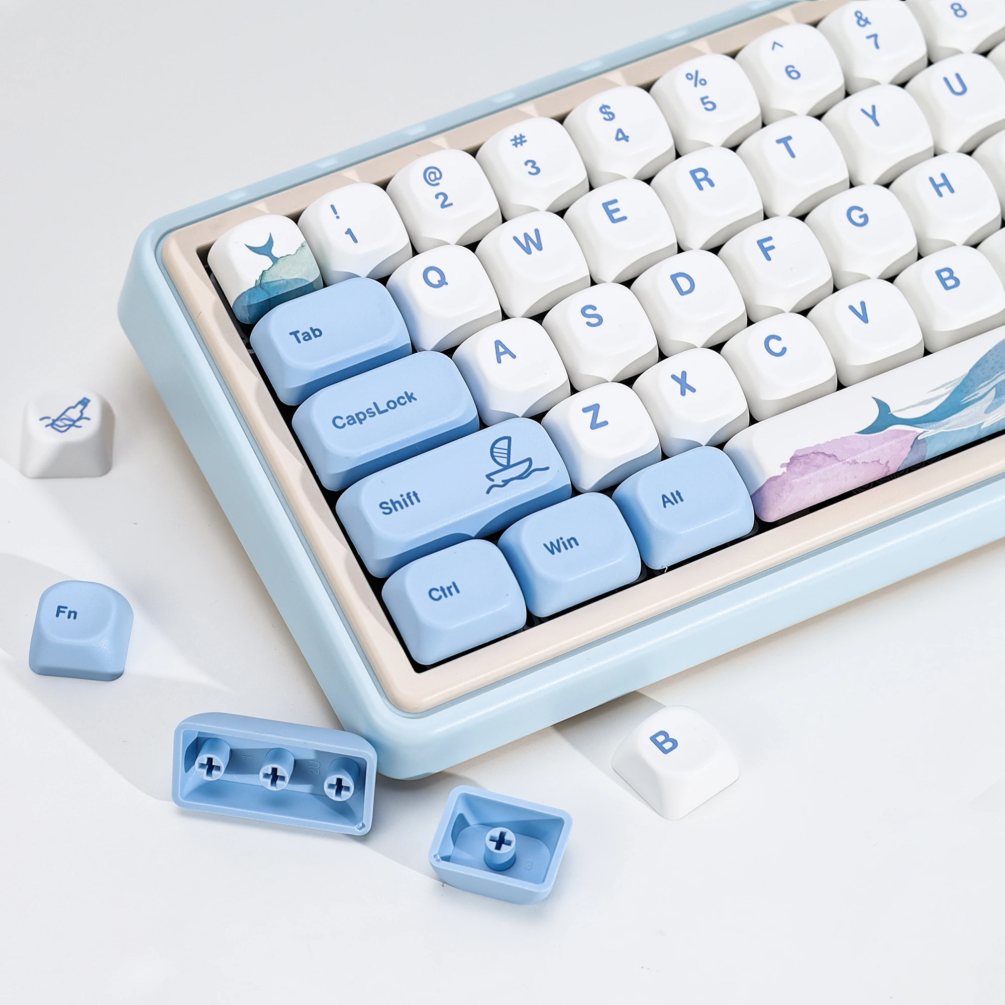 

Клавиши KBDiy Cute Ocean Whale Theme (KOA MOA Profile) из PBT для механических игровых клавиатур 60% с переключателями MX